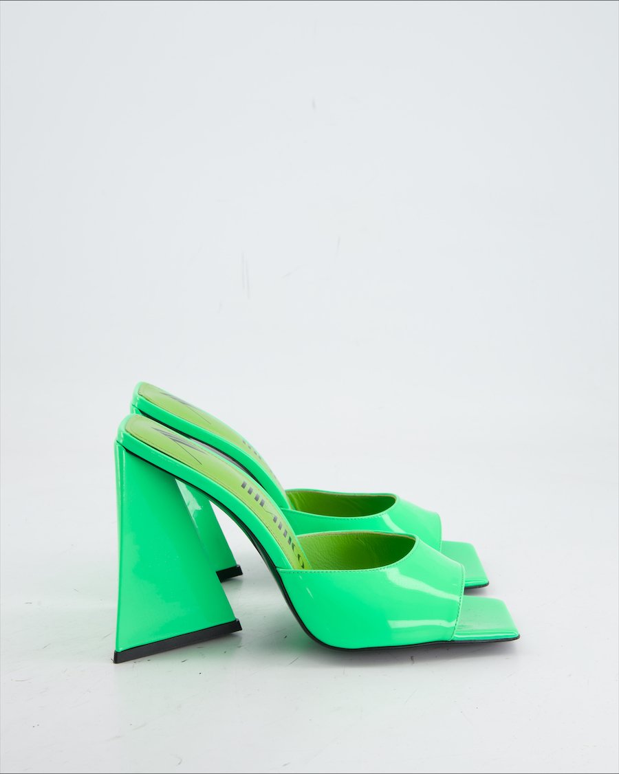 The Attico Heels Leather Green Eu 38