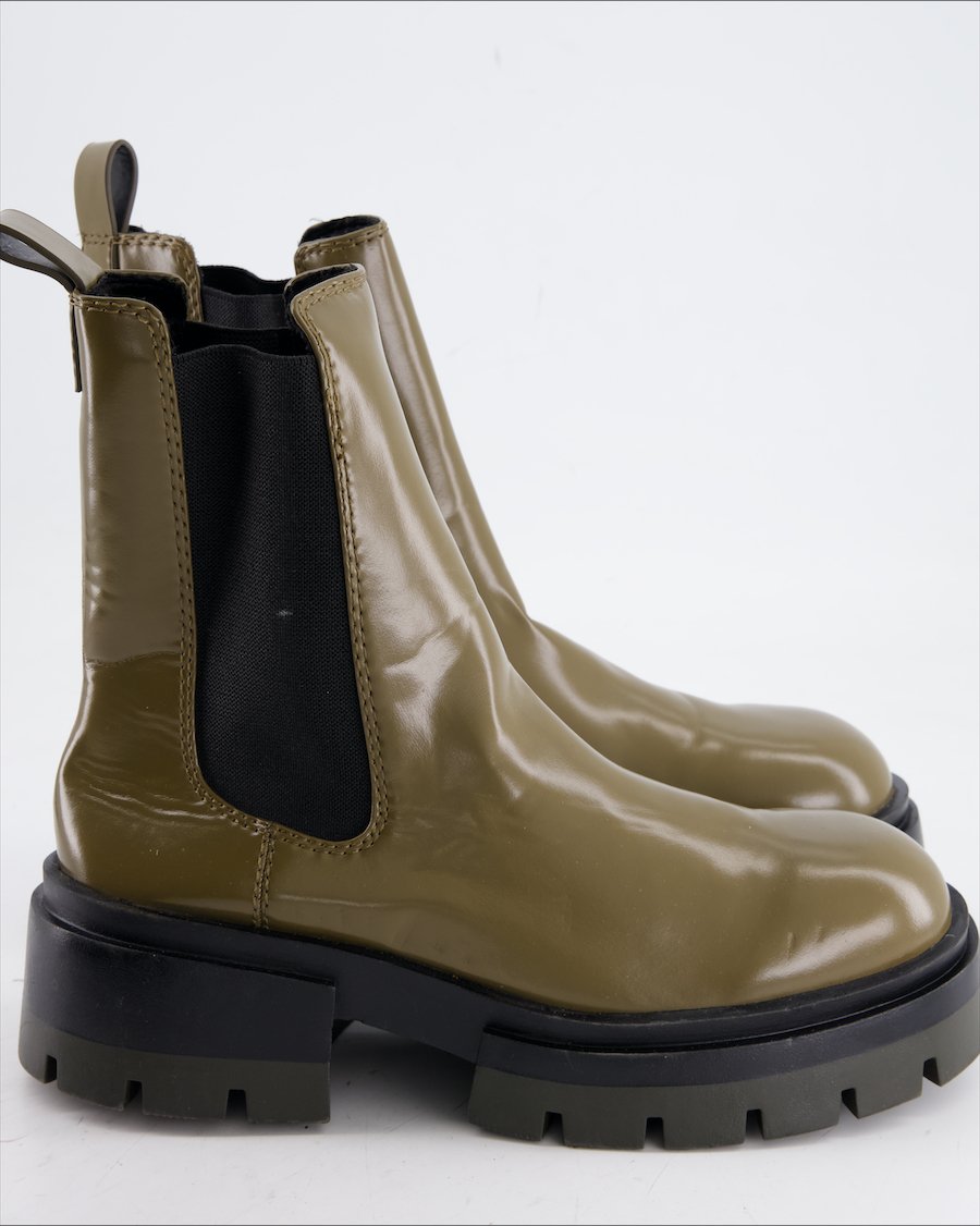 H&M Ankle Boots Leather Khaki Eu 41