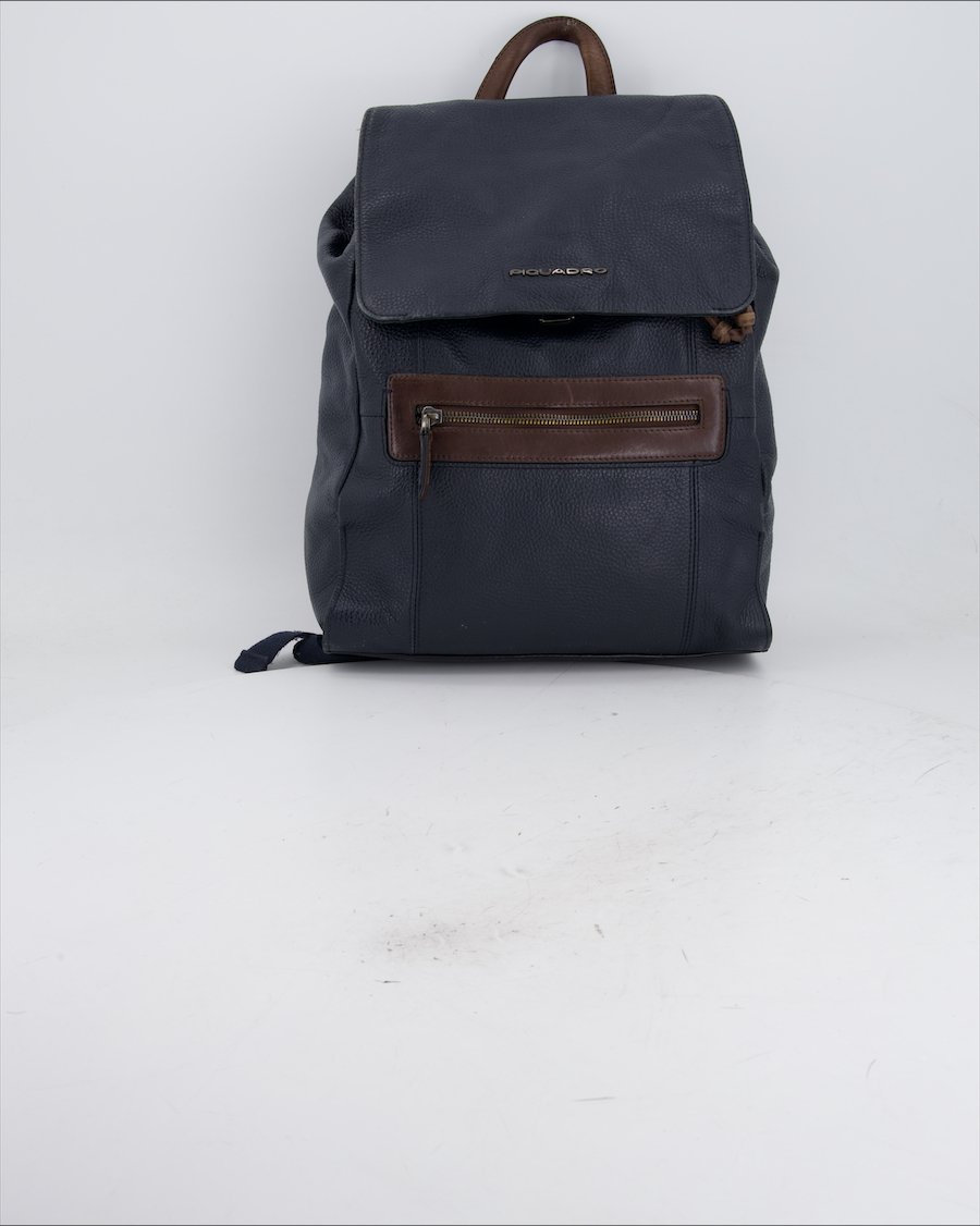 Piquadro Backpack Leather Navy