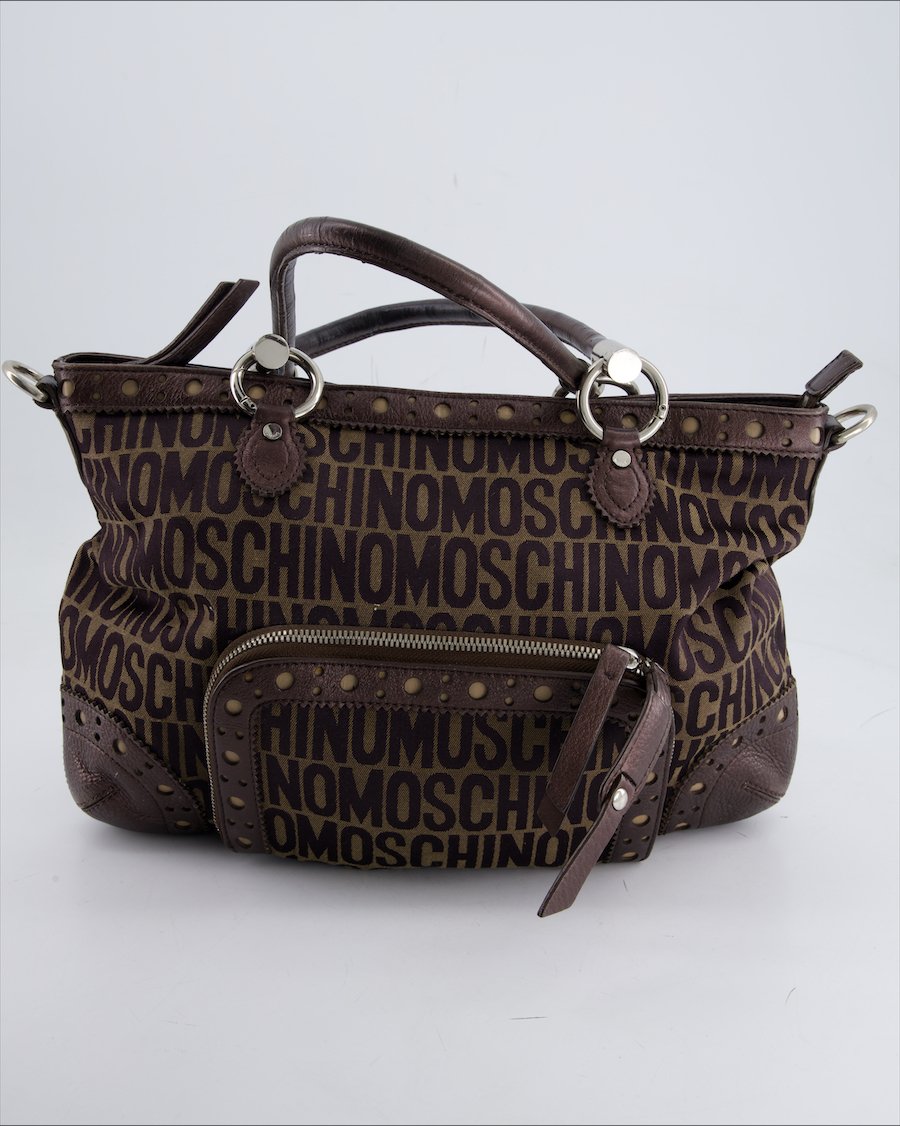 Moschino Handbag Cloth Brown