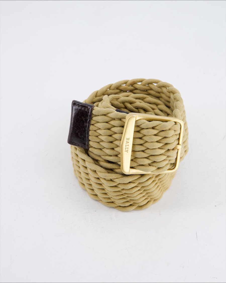 Bally Belt Cloth Beige