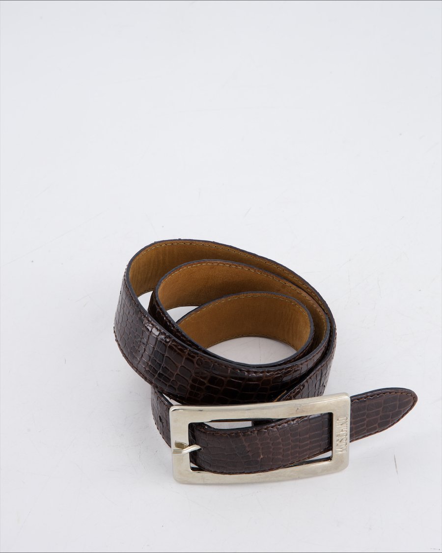 Moschino Redwall Belt Leather Brown