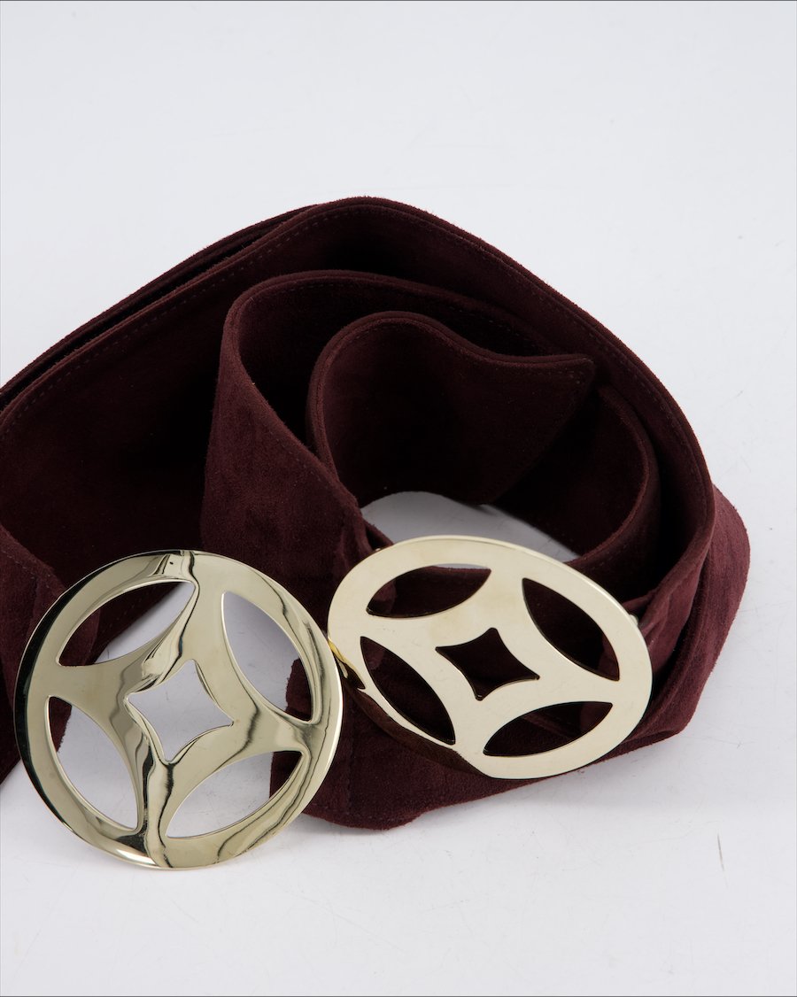 Valentino Garavani Belt Suede Burgundy