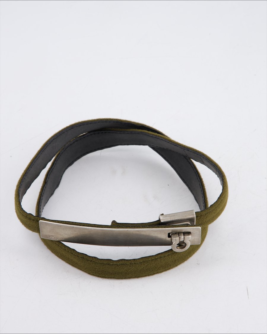 Ferragamo Belt Suede Green