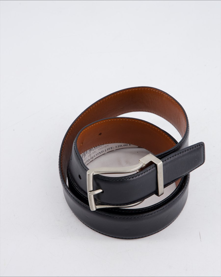 Santoni Belt Leather Black