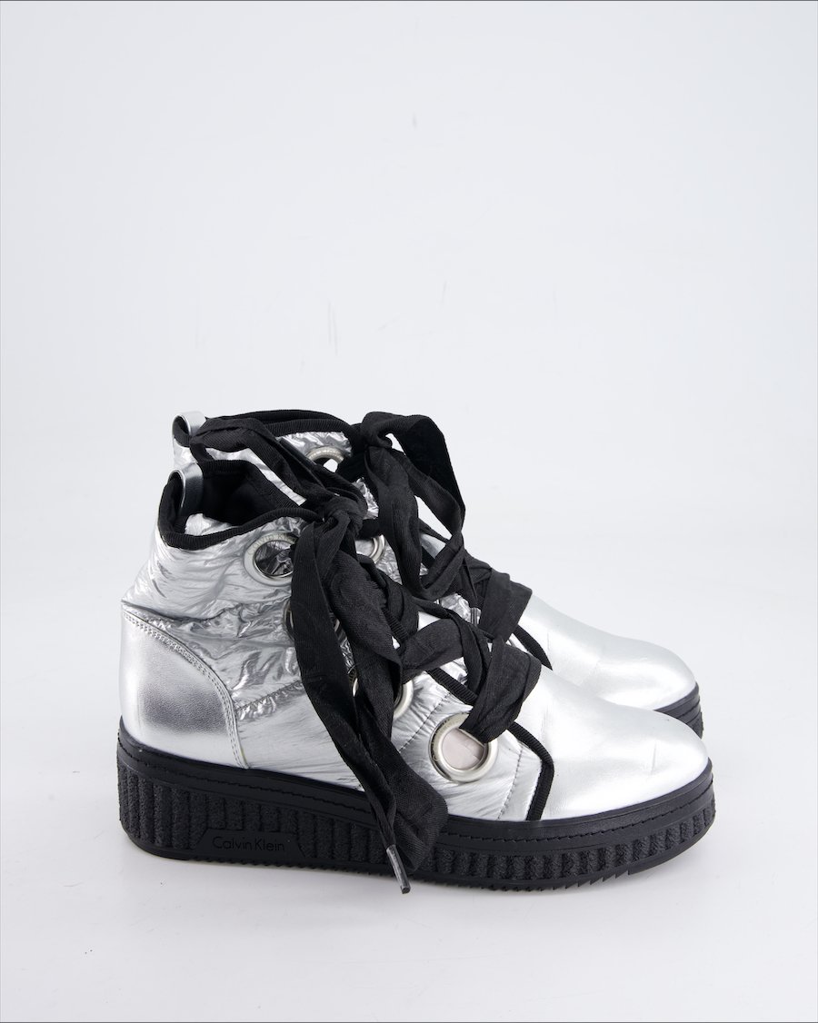 Calvin Klein Trainers Leather Silver Eu 37
