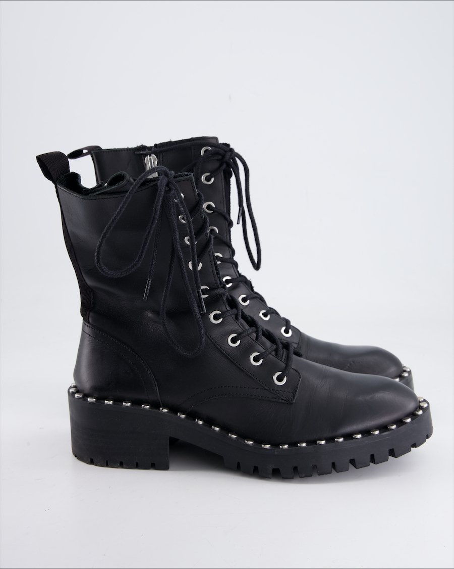Zara Ankle Boots Leather Black Eu 39