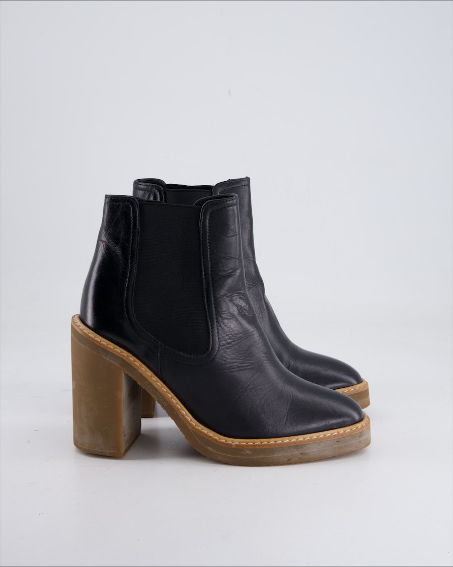Uterque Ankle Boots Leather Black Eu 36