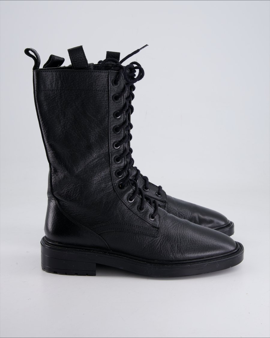 Zara Trainers Leather Black Eu 38