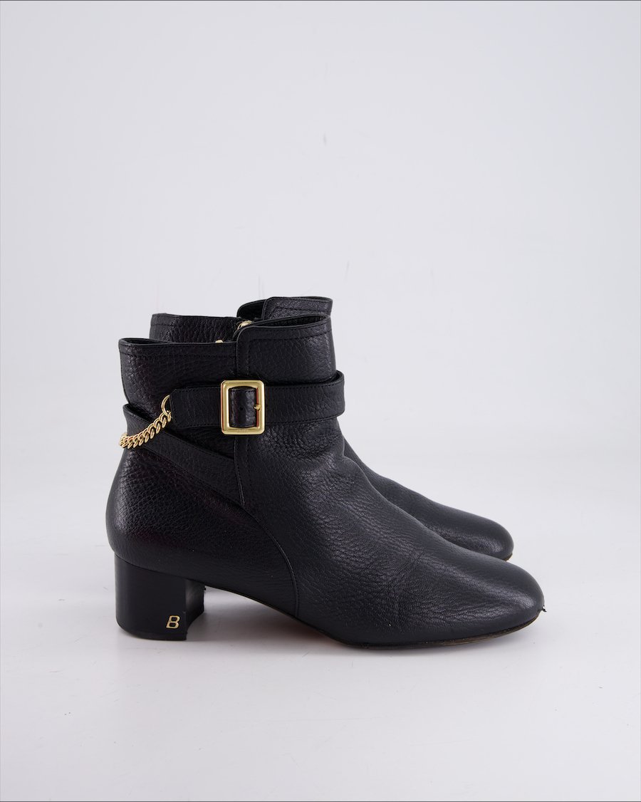 Bally Ankle Boots Leather Black Eu 38
