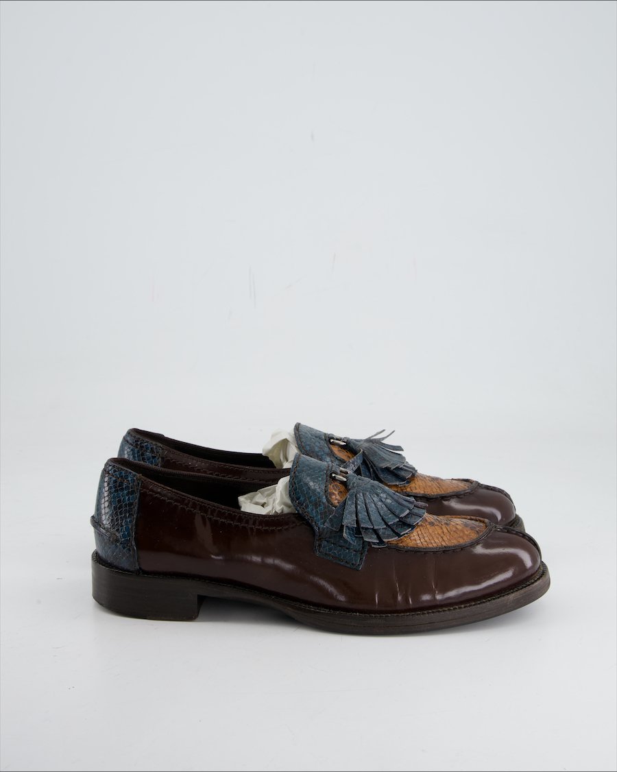Car Shoe Flats Leather Brown EU 39