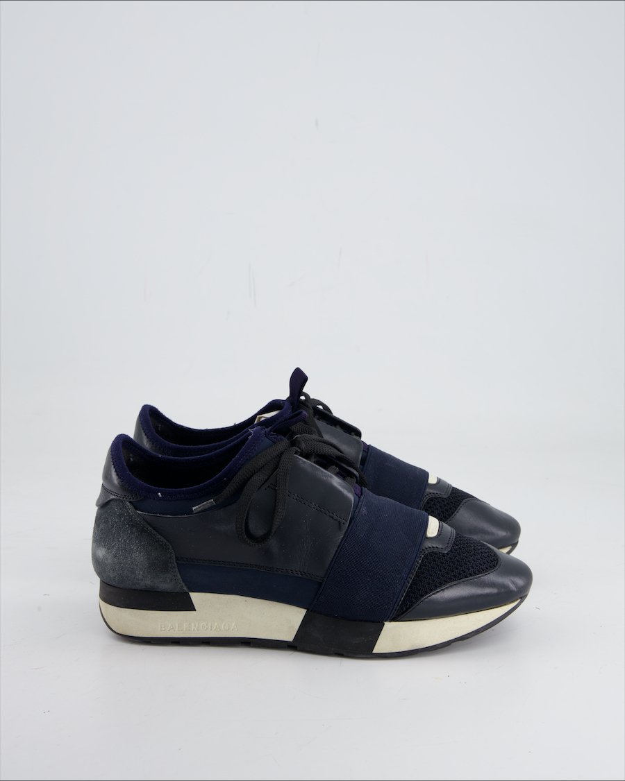 Balenciaga Race Runner Trainers Cloth Blue Eu 35