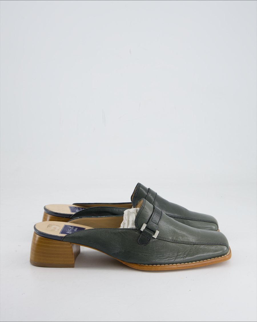 Più di Servas Heels Leather Green Eu 39