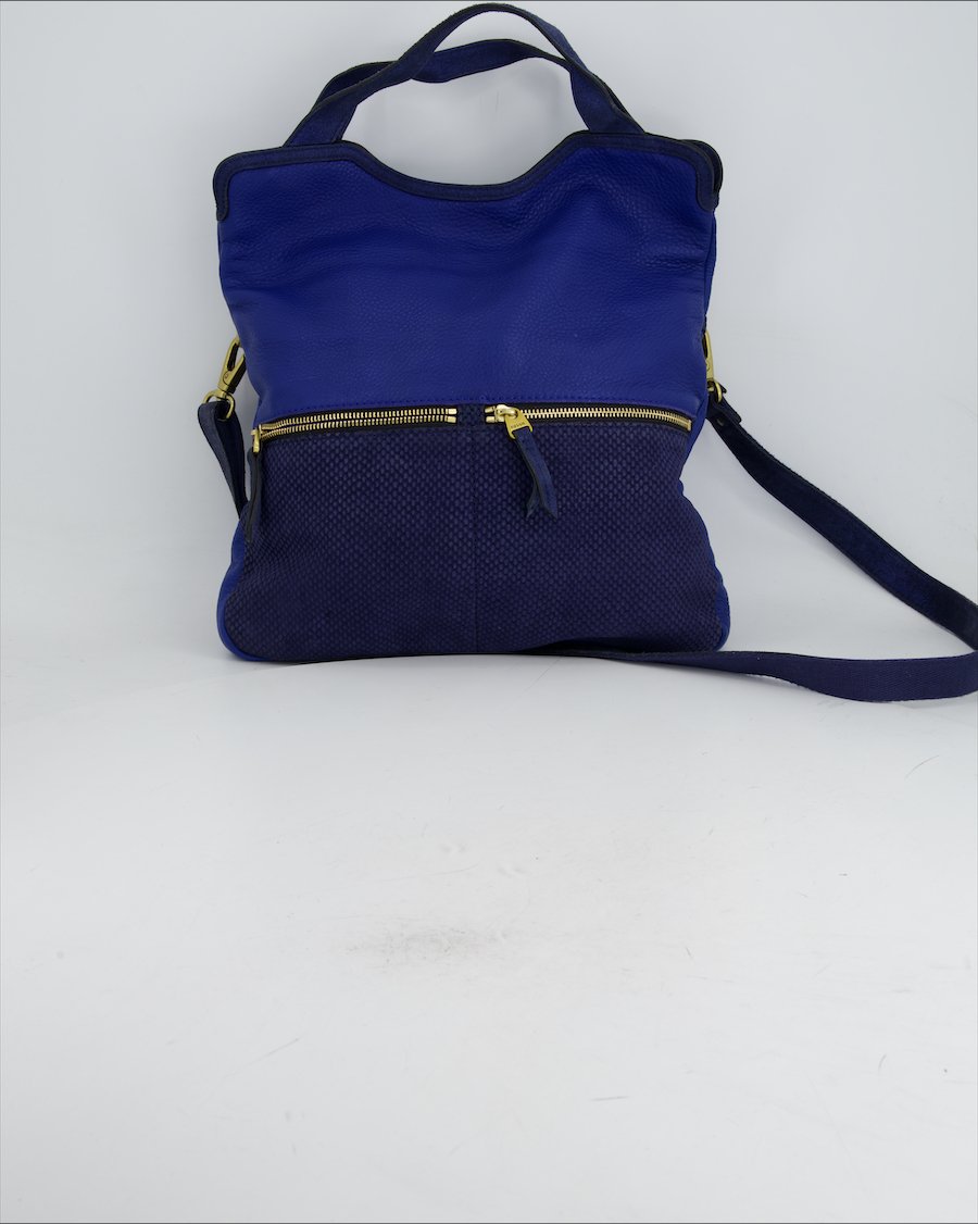 Fossil Handbag Leather Blue
