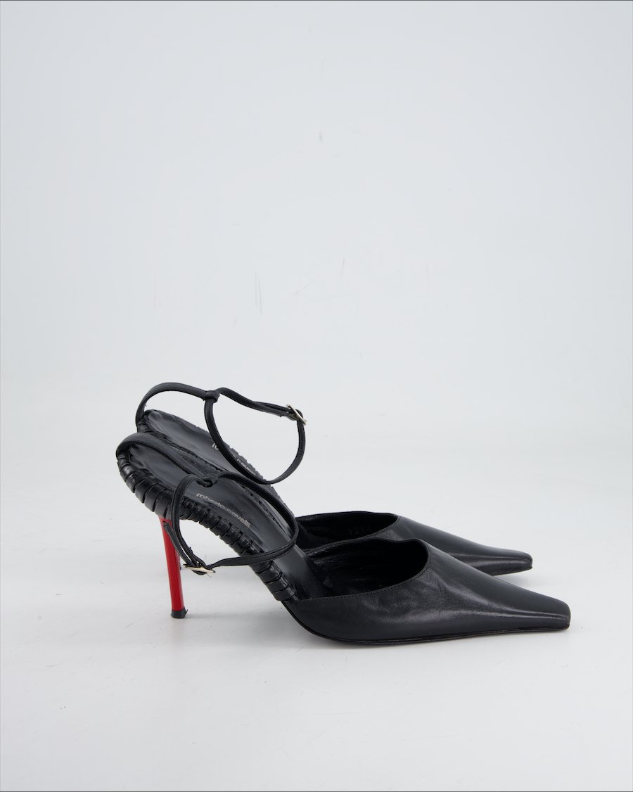 Roberto Cavalli Heels Leather Black Eu 37