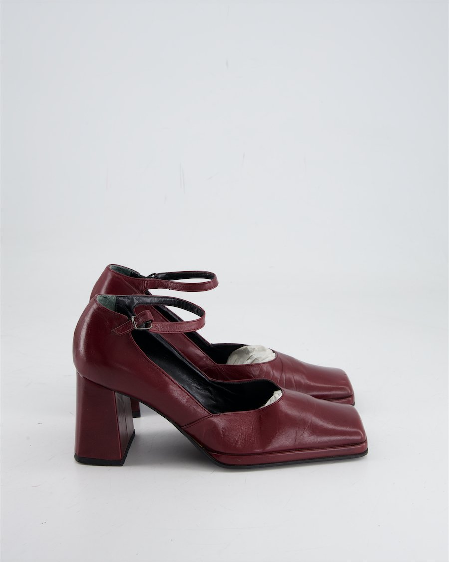 Claudia Farnese Heel Leather Burgundy Eu 38
