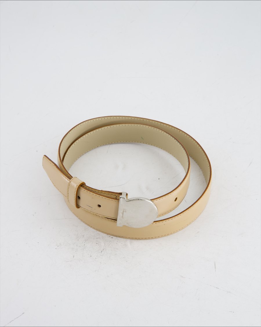 Salvatore Ferragamo Belt Leather Beige