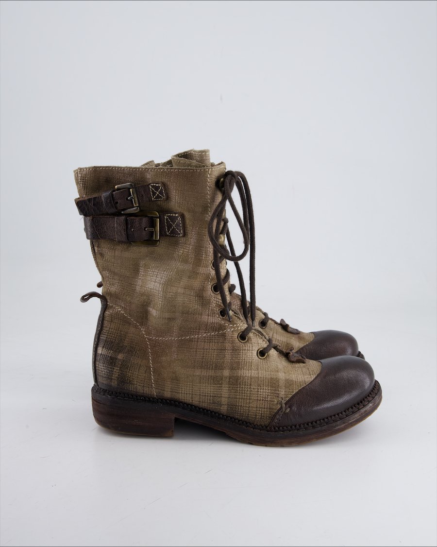 Manas Ankle Boots Cloth Brown