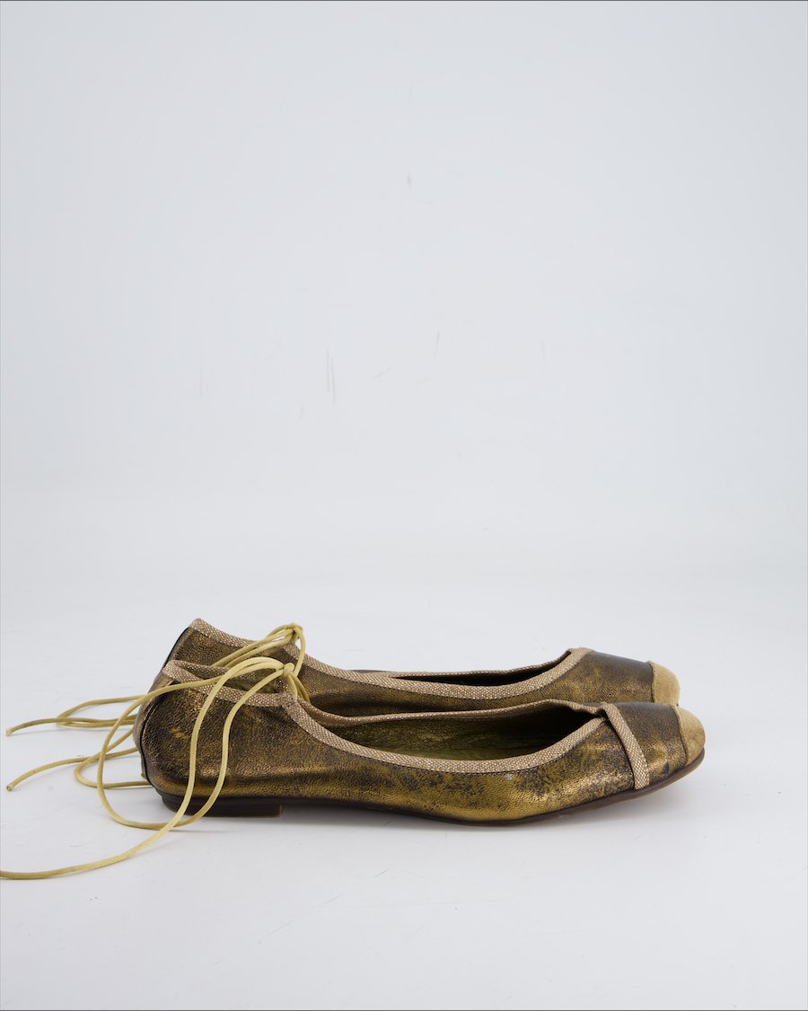 Walk Away Sandals Leather Gold Eu 38