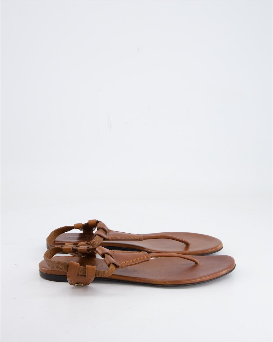 Burberry Sandal Leather Brown Eu 37.5