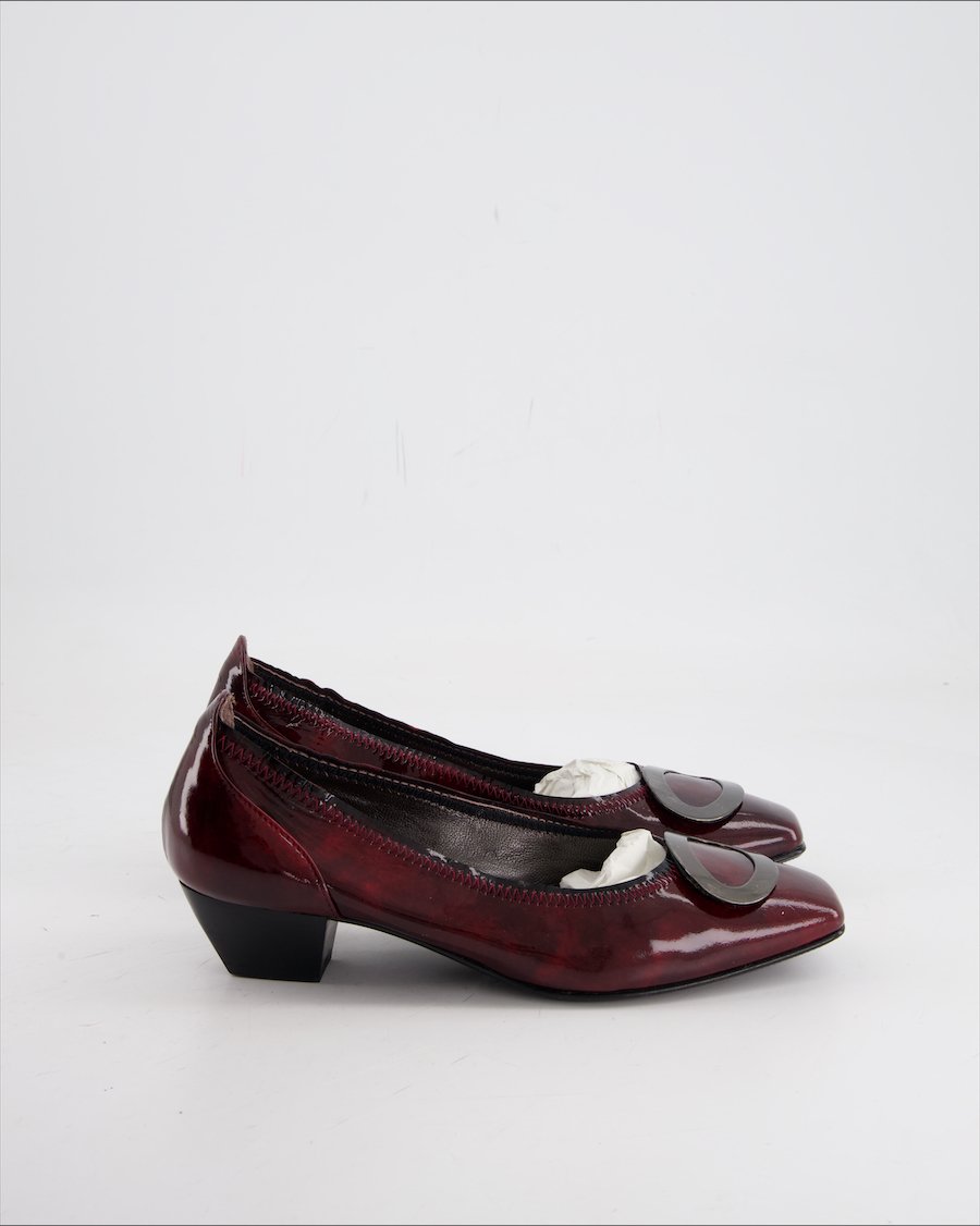 Perli Heels Leather Burgundy Eu 37