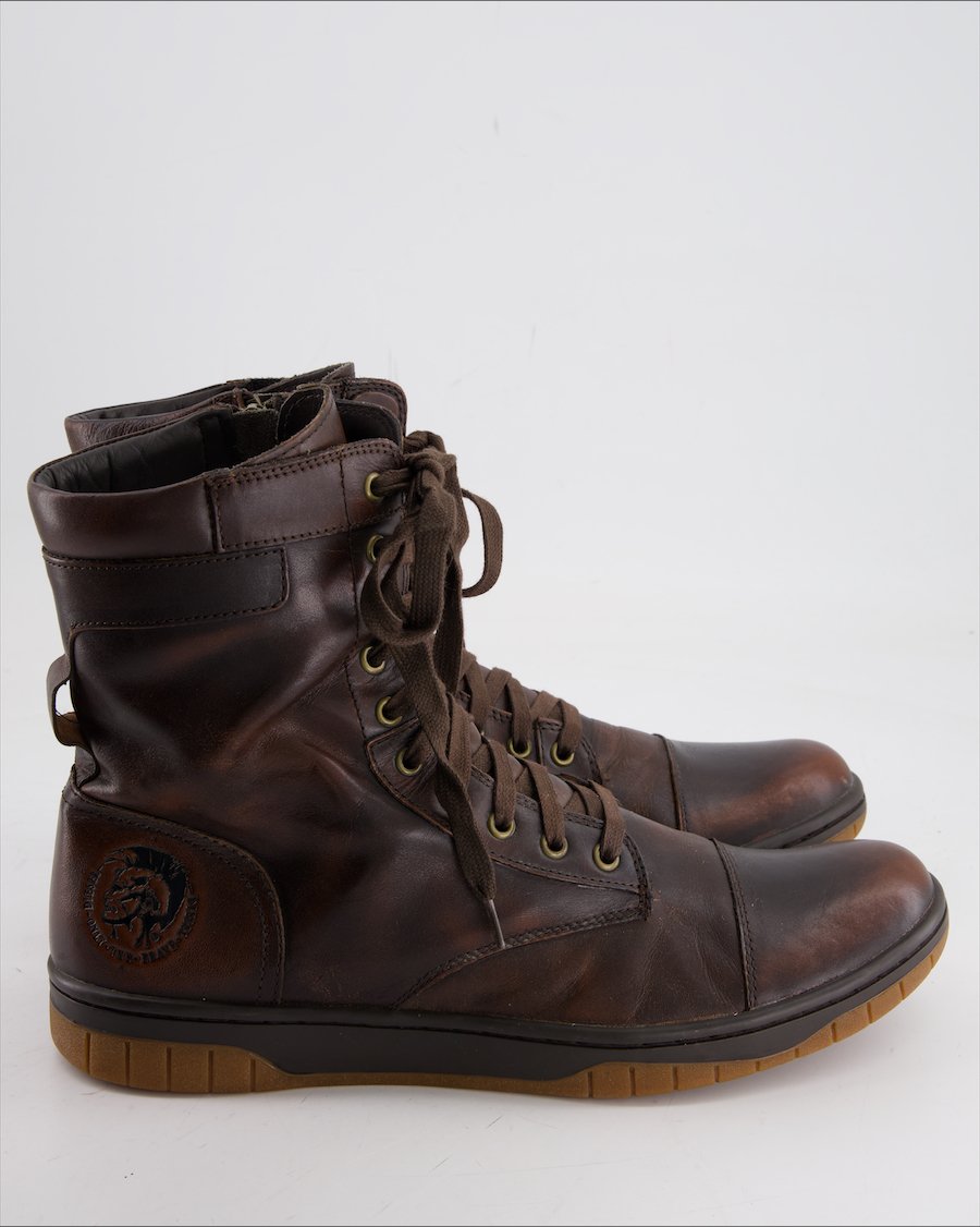 Diesel Ankle Boots Leather Brown Eu 45