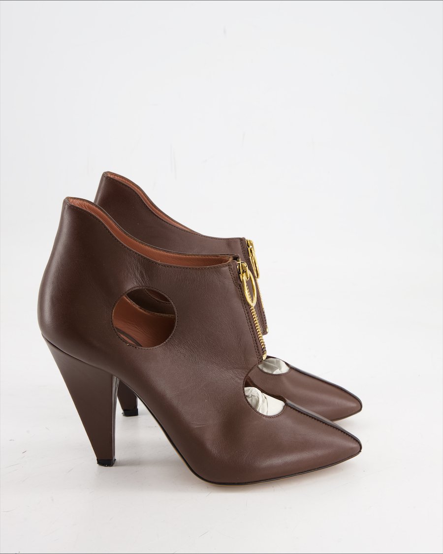 Bally Heels Leather Brown Eu 39