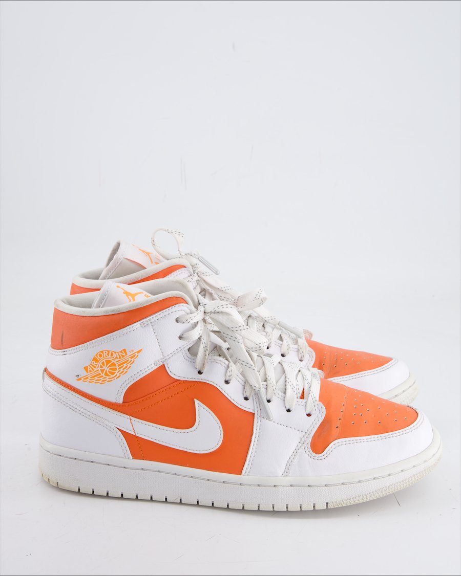 Air Jordan 1 Mid Trainers Leather White EU 43
