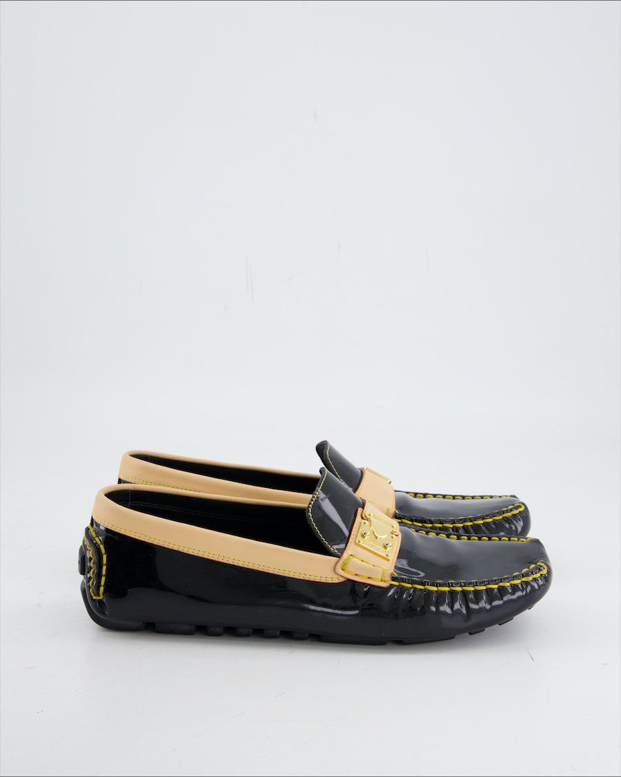 Louis Vuitton Flats Leather Black Eu 38