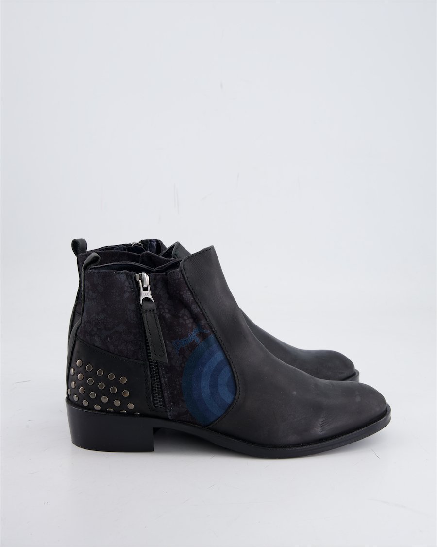 Desigual Ankle Boots Leather Black Eu 38