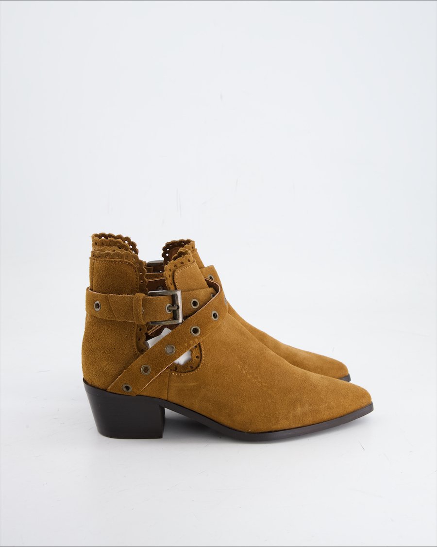 Pieces Ankle Boots Suede Brown Eu 36
