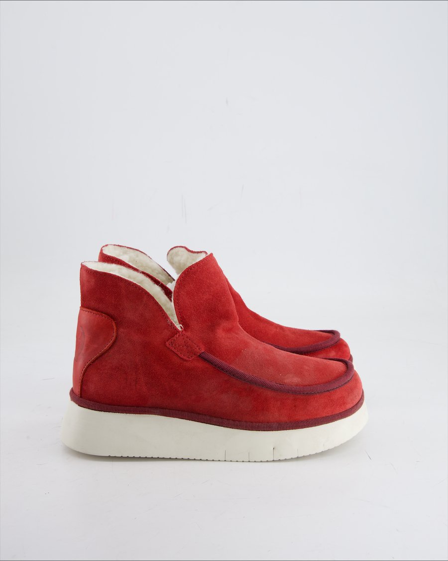 Fly London Ankle Boot Suede Red EU 36