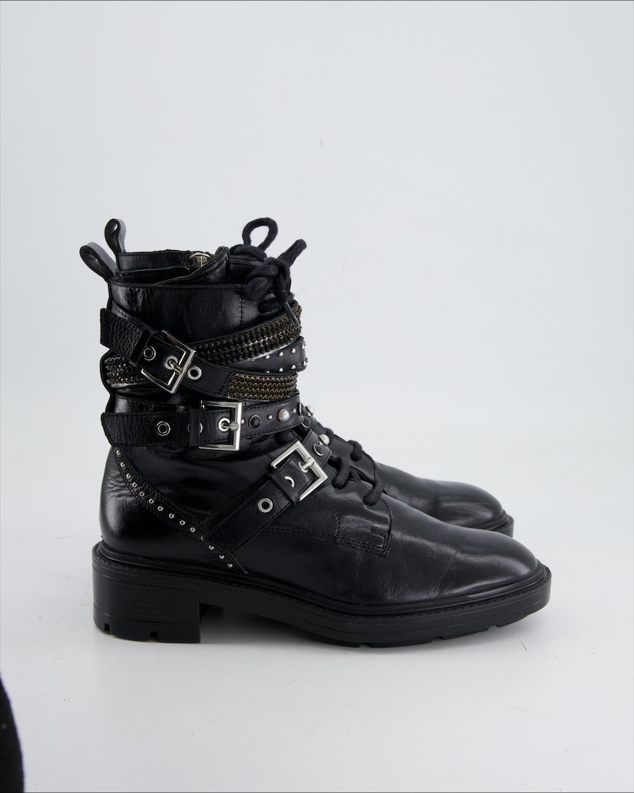 Zara Ankle Boots Polyurethane Black Eu 37