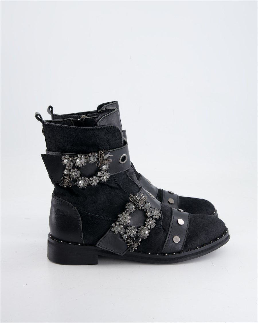 Alma En Pena Ankle Boots Faux Fur Black Eu 37