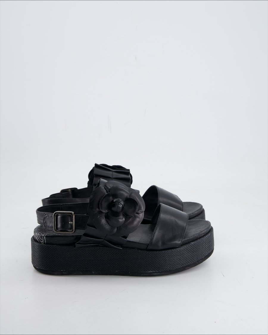 Weekend By Pedro Miralles Sandals Leather Black Eu 37