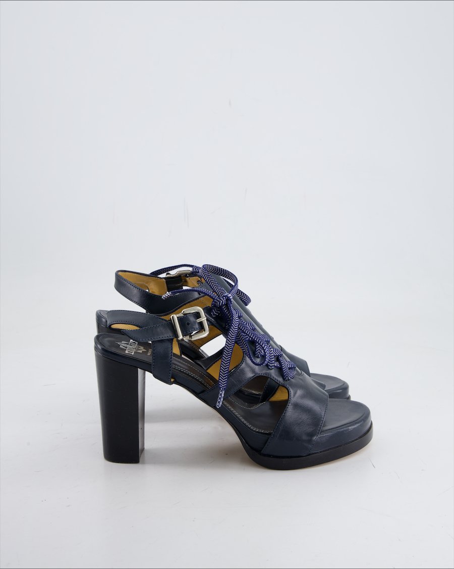 Truman's Heels Leather Navy Eu 37.5