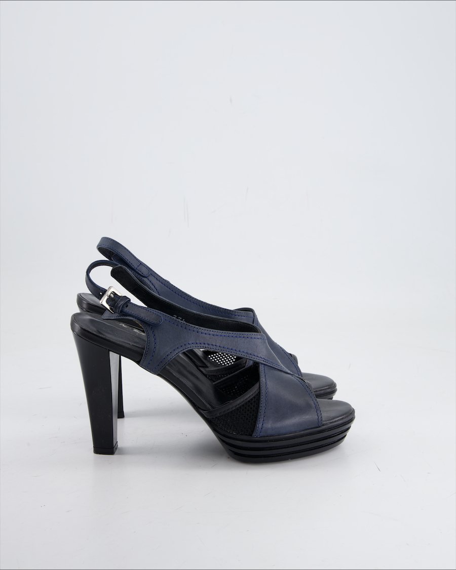 Hogan Heels Leather Blue Eu 37.5