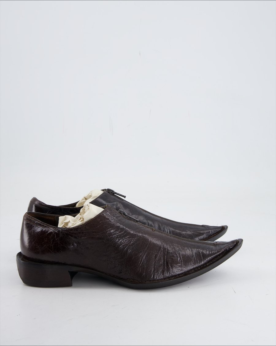 Femme Flats Leather Brown Eu 37