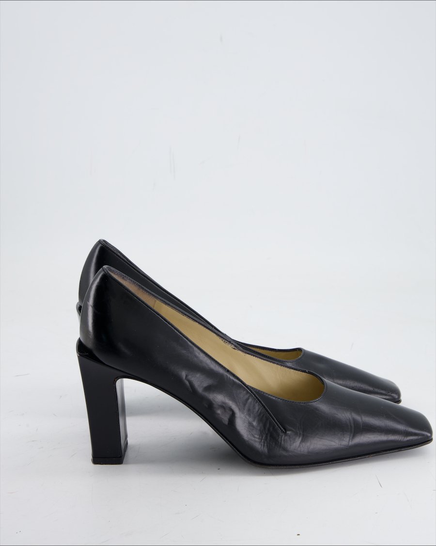 Bally Heels Leather Black Eu 40