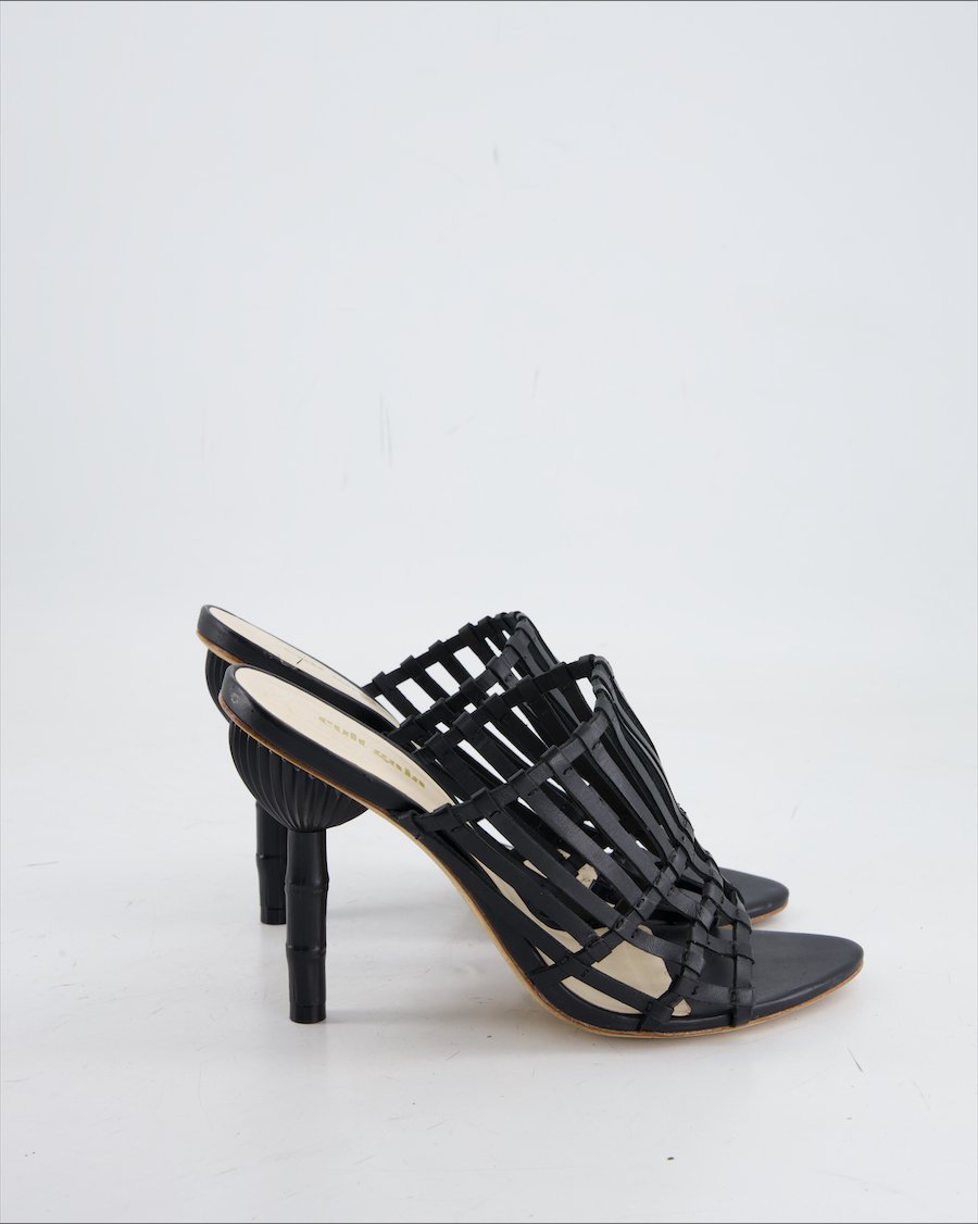 Cult Gaia Heels Leather Black Eu 39