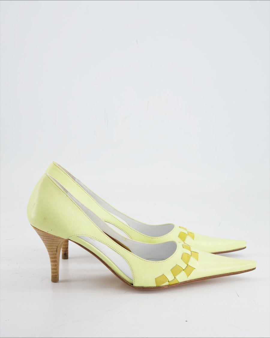 Via Montenapoleone Heels Leather Yellow Eu 36