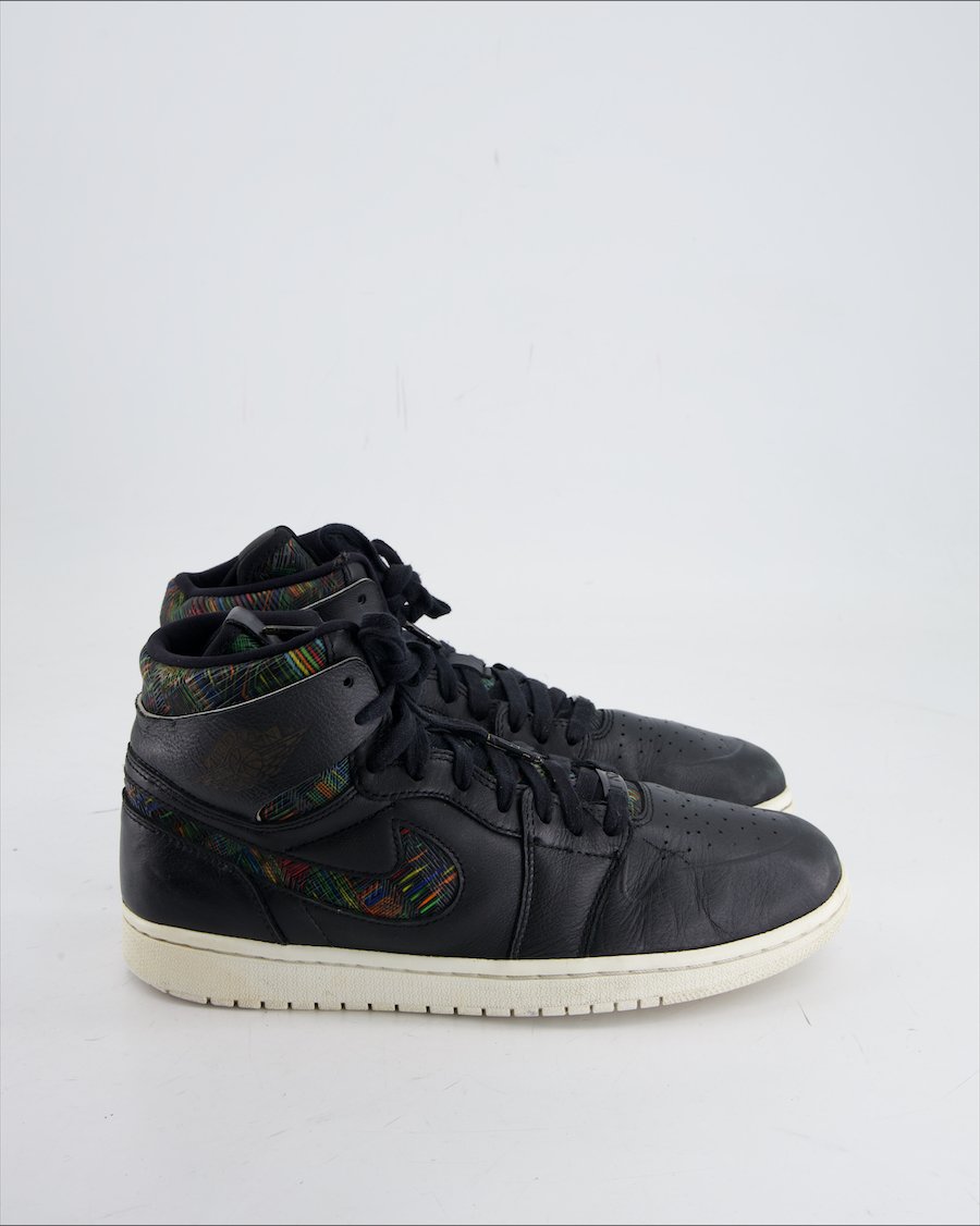 Jordan 1 Retro Trainers Leather Black Eu 42