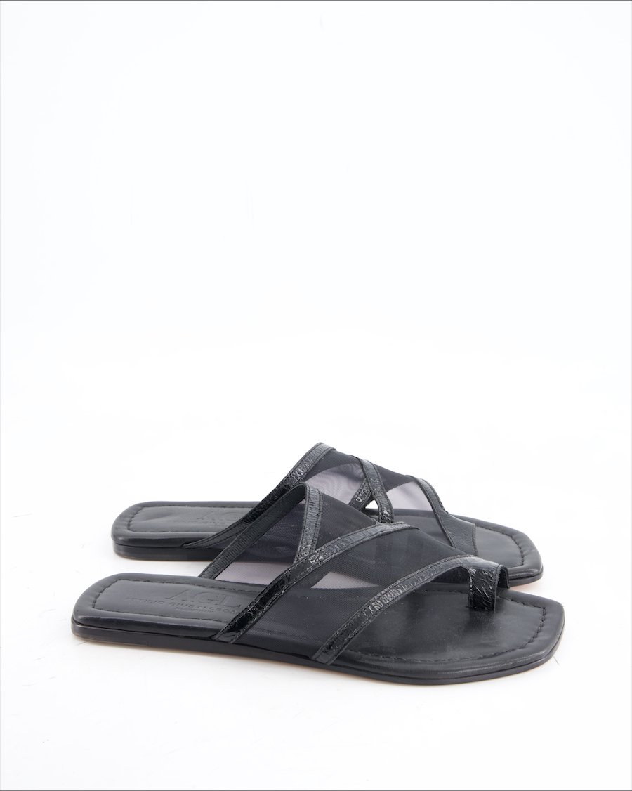AGL Sandals Leather Black Eu 38