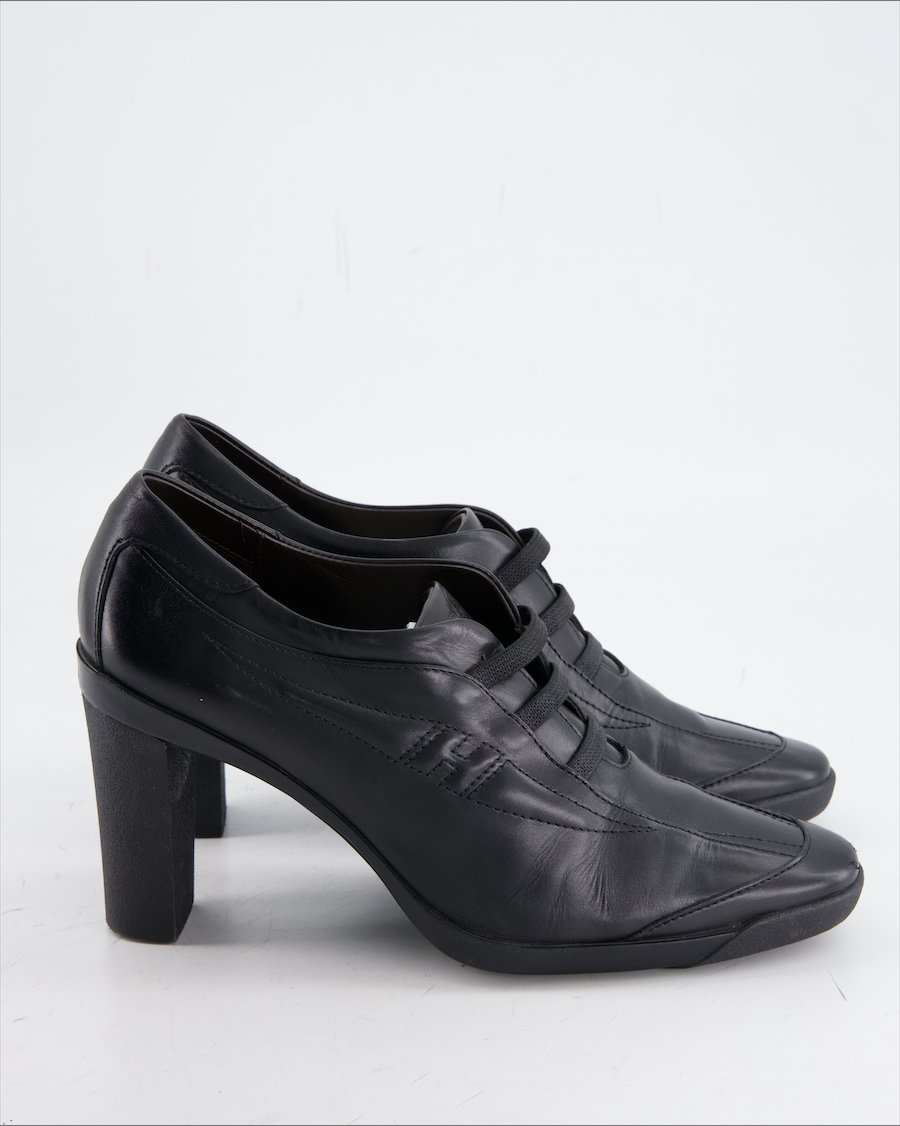 Hogan Heels Leather Black Eu 38