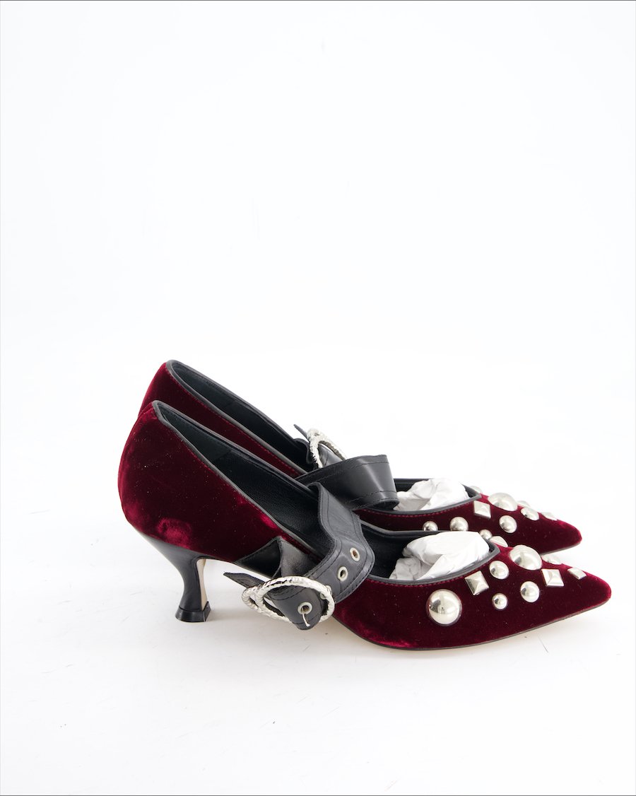 Mivida Heels Velvet Burgundy Eu 38