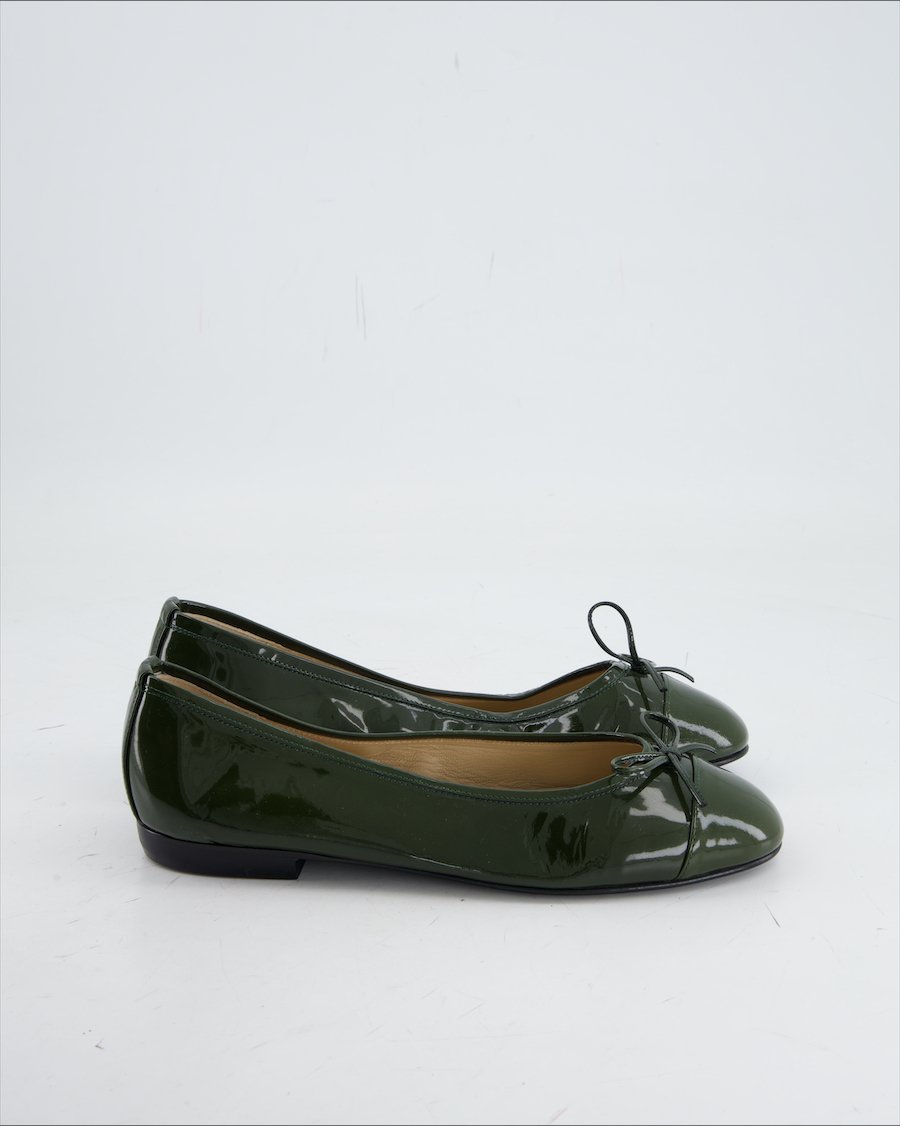 Navyboot Flats Leather Green Eu 38