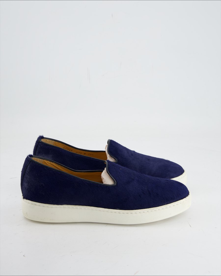 Santoni Flats Faux Fur Blue Eu 38.5