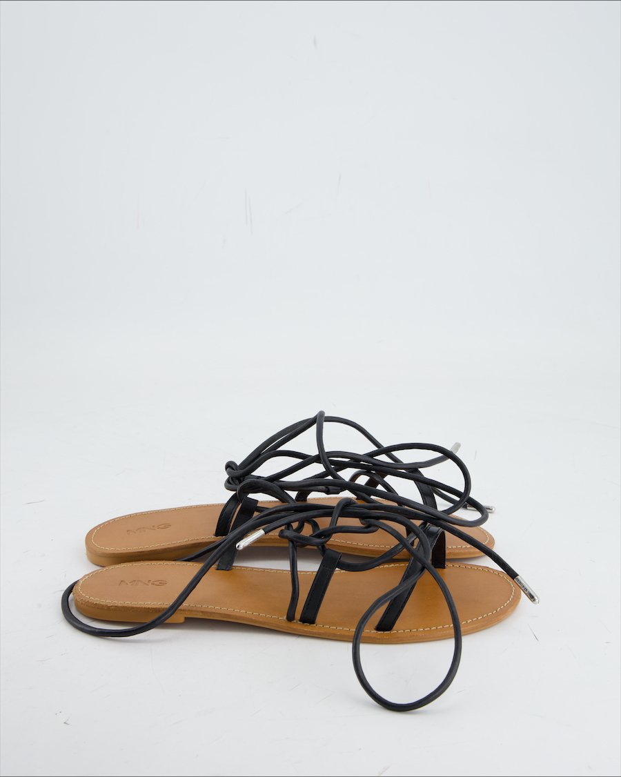 Mango Sandals Leather Black Eu 38