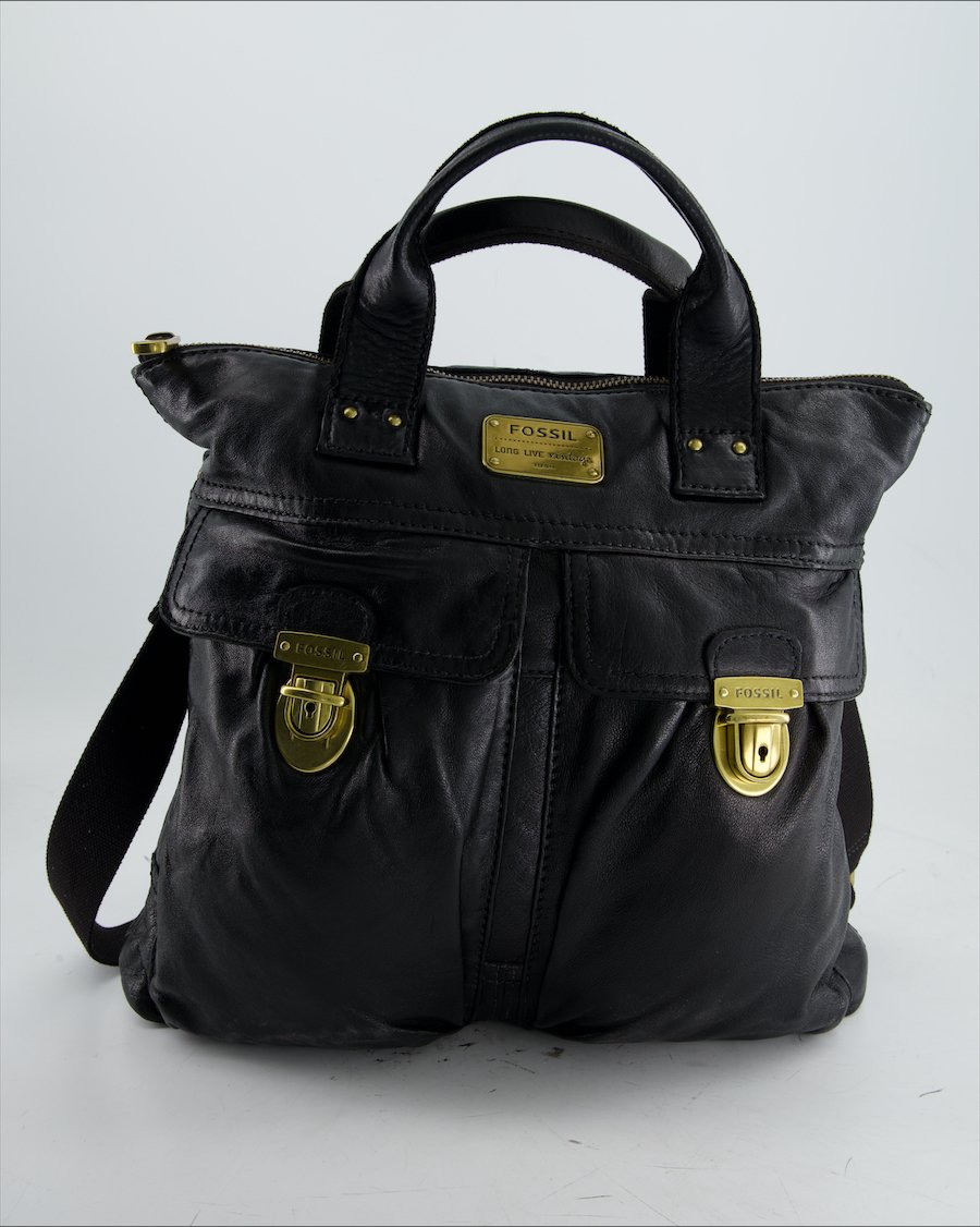 Fossil Handbag Leather Black