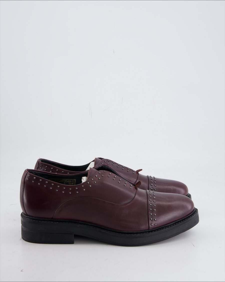 Oxmox Flats Leather Burgundy Eu 39
